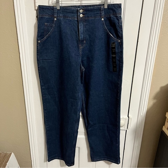 Banana Republic Factory Ultra High Rise Straight Jeans Dark Wash 16 33 Inches H2 - Picture 3 of 13